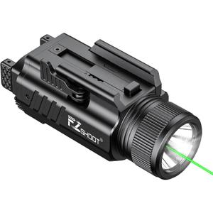 EZshoot 2000 Lumen Pistol Light Laser Combo, Magnetic Rechargeable Green Laser Light Combo with Quick Release Adjustable Slide Rail, Picatinny Flashlight for Home Defense, Hunting