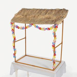 Fun Express Tabletop Tiki Hut Bar Stand - Premium Luau Party Decorations & Hawaiian Centerpiece | Tropical Beach Party Decor for Indoor & Outdoor Events | Professional-Grade Bamboo Design