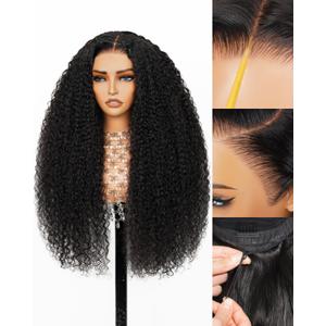 Arabella 13x6 Lace Front Wigs Human Hair 210% Density Glueless Wigs Human Hair 100% Curly Wave Human Hair Wigs 12A Pre Plucked Pre-Bleached Pre-Cut Glueless Wig (20inch,13x6 deep curly wig)