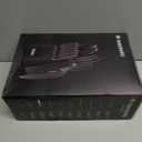 Knife Set with Sharpener  15 pcs High Carbon Stainless Steel Knives Block Set, Stainless Steel Knife Set, Built-in Sharpener Kitchen Knife set, With Anti slip and Ergonomic Handles (Black)