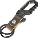 2 x Idakekiy Key Chain, Heavy Duty Belt Loop Key Keeper Key Ring Holder with Bottle Opener Leather Keychain for Men and Women (Dark Grey)