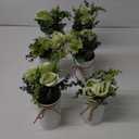 Domensi 6 Sets Wedding Centerpiece for Table Decoration Artificial Fake Rose Flowers with Metal Vase, Faux Silk Rose Bouquet Floral Arrangements for Bridal Shower Home Dining Party (Sage Green)