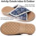 Women Slippers with Cork Insole Arch Support Adjustable Indoor Slides Rubber Sole (10, Blue)