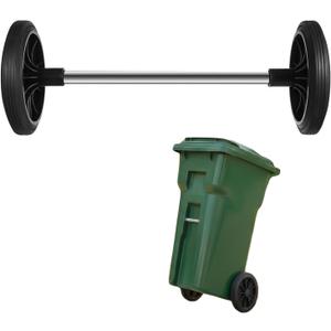 DOITOOL Trash Can Wheels Replacement Kit with 18.8" Hollow Shaft, 7" Rubber Garbage Bin Wheels and 1.2" Axle Set for Outdoor Recycling Cans, City Bin Mobile Cart Parts Pulley Trash Accessories, 7.07 inches