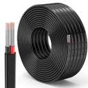 12 Gauge 2-Conductor Tinned Copper Electrical Wire, Outdoor Direct Burial, 12V Low Voltage/Oxygen-Free Tinned Copper/Flexible Cable for Automotive Wiring, Lamp Cord, Marine Cable, Solar, Lighting (50FT)