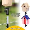 Chalet Style Large Bird House for Outdoor with Metal Tube, Thicken Wooden Hanging Birdhouse with Clear View Panel Clear View Panel Predator Guard Nesting Box for Swallow Wren Chickadee