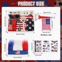 Bekecidi Soccer Fan Cheering Kit with Scarf, Flag, Horn, Glasses, Clapper, Face Paint, Wristband, Hat Tattoos,Complete Fan Accessories Set for Football Match, Game Day Party & TailgateAmerica,Red