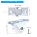 4 x PATIKIL 1" Rigid Caster Wheels, 4 Pack Silent Fixed Plate Casters with M4 Screws Load Capacity 33Lbs for Furniture Workbench Cart Trolley One Direction Rolling, White(NO Brake)