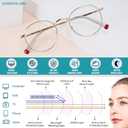 Round NearSighted Distance Glasses Women Men,Nearsighted Far Vision Driving Eyeglasses,Retro Myopia Wire Frame (Gold)