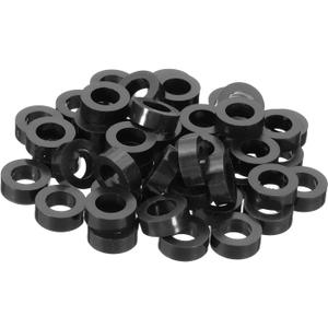 PATIKIL 120Pcs M8 ABS Spacers 5/16" ID x 9/16" OD x 3/16" L Plastic Round Spacer Washers Black Standoff Nut Unthreaded for M8 or 5/16 inch Screws Bolts Electrical Outlet