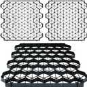 12 Units Permeable Pavers Gravel, Grass& Gravel Driveway System, Interlocked Pavers Gravel Grid Black PE Shed Base 1.6" Depth, 32 Sq Ft (12)