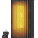 Space Heater, Electric Heaters for Indoor Use with Thermostat, Remote, 1-12H Timer, 70°Oscillation and Overheat Protection, 1500W PTC Ceramic Fast Safety Heat, Portable Heater for Office Bedroom Black