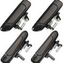 Set of 4 Exterior Door Handles for Honda Civic 2001-2005,Front Rear Driver & Passenger Side Replaces 72140S5DA02, 72180S5DA02, 72640S5DA01, 72680S5DA0, Smooth Black