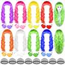 24 Pieces Colorful Long Curly Wigs Wavy Party Wigs Curly Cosplay Costume Wig for Women Party Dcor Bachelorette