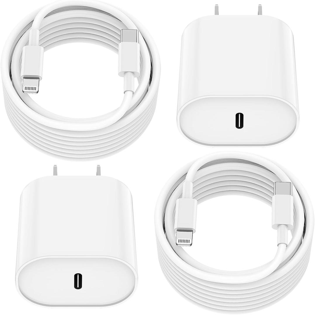 Essri Phone Charger Fast Charging 10 FT,2-Pack 20W PD USB C Block with iPhone 14 13 Charger Cable 10 Foot, Compatible with iPhone 14 Pro 13 Pro Max 12 11 Pro Mini (White)