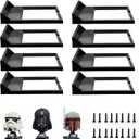 TEYOUYI 8pcs Wall Mount for Lego Star Wars Helmet Display Shelf for Lego Star Wars Helmet Compatible with All Standard Lego Helmets Black