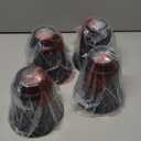 Pendant Light Shades, 4 Pack Ceiling Fan Light Shade Replacements with 1-5/8" Fitter, ALUCSET 4.72" Height and 4-3/4" Diameter, Metal Bell Shaped Cover for Chandelier Pendant Light Wall Sconces (Black Gold Trumpet Star)