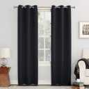 Sun Zero Easton Energy Saving Blackout Grommet Curtain Panel, 50" x 84", Black, 2 Pack