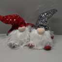 Juegoal 12" Lighted Christmas Gnome, Handmade Sequins Hat Scandinavian Swedish Tomte, Light Up Elf Holiday Present, Battery Operated Winter Tabletop Christmas Decorations, 2 Set