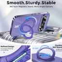 for Google Pixel 10 Pro XL Case with 360 Magnetic Stand&Ring Holder, [Fit for MagSafe][Full Camera Protection], Anti-Slip Rugged Matte Slim Shockproof Phone Cover, 6.8" Purple