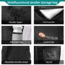 AKOZLIN Foldable Stroller Travel Bag Backpack 14.2"X8.7"X20.5" Compatible with GB Pockit+ All City/GB Pockit Air All Terrain/Gb Pockit Stroller Upgrade Version, Black (Bag Only)