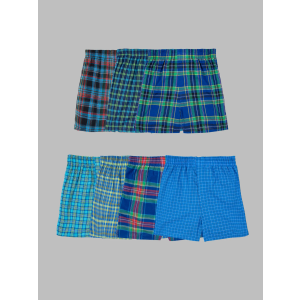 Fruit of the Loom Boys' Woven Boxer Shorts (Medium, Assorted)
