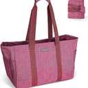BALEINE Soft 9 Gallon Extra Large Utility Tote, Foldable Reusable Storage Bag (Berry Pink)