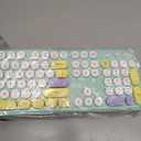 Wireless Keyboard and Mouse Combo, USB 2.4GHz Full Size Typewriter Keyboard with Number Pad and Colorful Mouse for Office PC Computer Desktop Laptop Windows 7 8 10 (Mint Green)