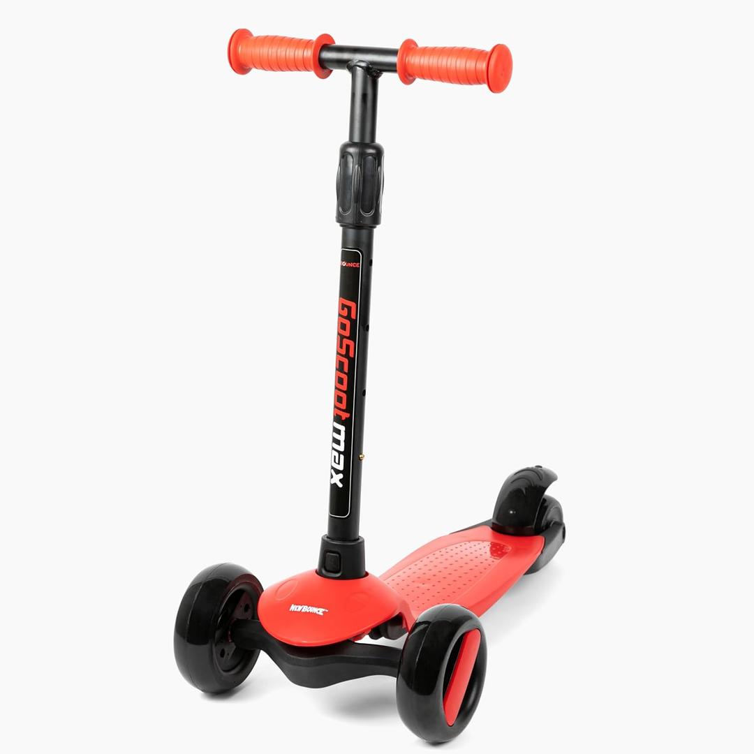 New-Bounce Scooters for Toddlers - 3 Wheel Scooter for Kids with Adjustable Handlebar - The GoScoot MAX is Perfect for Children and Toddlers, Girls and Boys Ages 3-10, Red