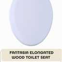 Elongated Wood Toilet Seat, White - 19 Inch - Fits All Elongated Size Fixtures - Easy to Install Fantasia by Achim Home Decor