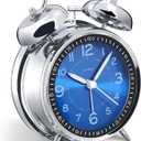 Peakeep Loud Alarm Clock for Heavy Sleepers Adults, Metal 4.5 Inches Twin Bell Battery Operated Analog Alarm Clocks for Bedrooms Decoration (Jewel Blue)