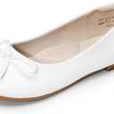 Dream Pairs Girls Dress Shoes Ballet Flats Slip-on Fashion Bow Flower Girl Shoes for Wedding, School, Party, Birthday, Size 32