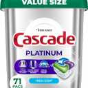 Cascade Platinum Dishwasher Pods, Dishwasher Detergent, Dish Detergent Soap, Fresh, 71 count