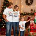 Christmas Family Shirts Matching 2025 Family Matching Outfits Mom and Mini Holiday Party Shirt (White)