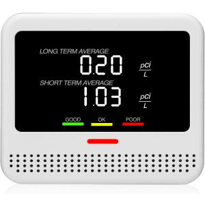Digital Radon Detector - User-Friendly Desktop Device with HD LCD Display, 2-3 Years of Battery Life on 6-Hour Charge, 10-Year Sensor Lifespan, Perfect for Accurate Home and Office pCi/L Reading