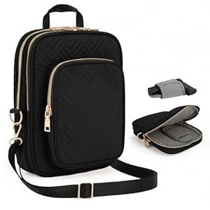 Fonwill Soft Pistol Case, Cncealed Carry Purse for Women, Crossbody Gun Bag, Gun Case with Shoulder Strap for Shooting, Hunting, Target Sports(Black)