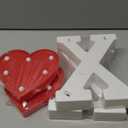 Cunno Valentines Decorations XOXO Light up LED Sign XOXO Letters Sign Wall Decor Heart Shaped Hanging Wall Art Valentine Decoration for Home Bedroom Office Night Light(White, Red)