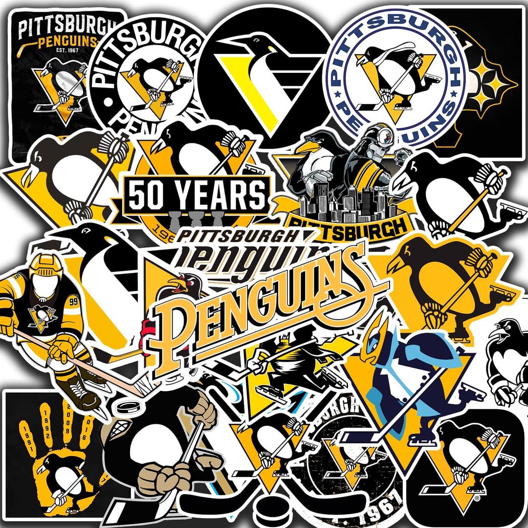 27 PCS Pittsburgh American Penguins Hockey Stickers for Water Bottle, Laptop, Bicycle, Computer, Motorcycle, Travel Case, Car Decal Decoration Sticker