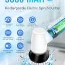 Electric Spin Scrubber Bathroom Scrubber - Cordless Shower Scrubber with Adjustable Handle, 2 Speeds, Bathroom Scrubber with 8 Replaceable Brush Heads, Power Scrubber for Bathroom Bathtub Cleaning