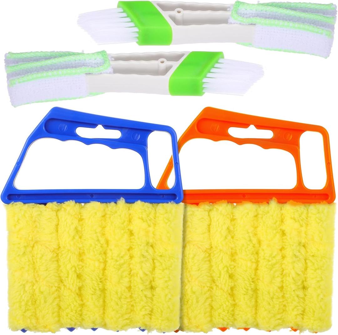 4 Pcs Blind Cleaner Tool 7 Finger Microfiber Window Blind Duster for Cleaning Washable Mini Blinds Cleaner Duster Tool for Cleaning Blinds, Ventilation Vents, Fans and Air Conditioner