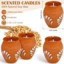 Nuanchu 12 Pcs Cantaritos De Barro Mexicanos Candles Mini 2 oz Mexican Candles Decorative Terracotta Clay Pottery Decorations Mexicanos Gifts for Cinco De Mayo Party Decorations(Elegant)