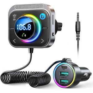 JOYROOM 96W FM Transmitter Bluetooth 6.0 Car Adapter Aux with 3 Charging Ports【PD 60W & 2 * 18W】【Air Vent Installation for Safe】 Deep HiFi Bass Player Wireless Radio Fun Car Accessories Gift Set