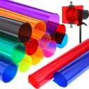 12 Pcs Colored Gel Light Filter Transparent Color Film Overlays Correction Lighting Filters for Christmas Landscape LED Light Reading Photo Studio Headlight Film (Colorful,16 x 20)