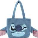 Lilo & Stitch Stitch Face Blue with 3D Ears 16" Plush shoulder bag large Tote Handbag