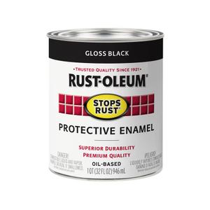 Rust-Oleum Stops Rust Gloss Black Oil-based Industrial Enamel Paint Quart