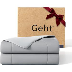 Cooling Comforter, Cooling Blanket for Hot Sleepers and Night Sweats, Double-Sided Cool Breathable Soft Lightweight Blanket, All Season Bedding Comforter, (Mist Light Grey, Queen, (90"x90")