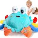 Kleikyerel Baby Toys 1 Year Old 12-18 Months, Crawling Crab Baby Plush Toy, Musical Tummy Time Toys, Dancing Moving Bouncing Recording Sensory Toys for 1 2 3 Year Old Boy Girl Gifts
