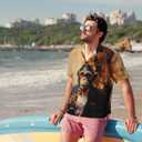 Men's Hawaiian Beach Shirt, Short Sleeve Shirts for Men, Quick-Dry Button Up Shirt for Party (M)