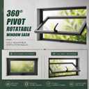 Shimeyao Flush Mount Metal Window 36 x 18", 360° Rotatable Basement Window, 35.8" X 18.1"