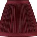 Aspen Creative 33124 Small Pleated Empire Shape Chandelier Clip-On Lamp Shade, Burgundy, 3" Top x 6" Bottom x 5" Slant, 3" Top x 6" Bottom x 5" Slant Height